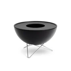 Brasero Rond Acier émaillé Noir Bowl + Pied Bas + Plancha - Höfats
