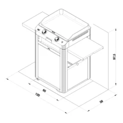 Combo Plancha Gaz Fusion 60 Inox Marin 2 Brûleurs Avec Chariot - ENO -Weber King Boutique combo fusion 60 inox eno 3224780043386 6