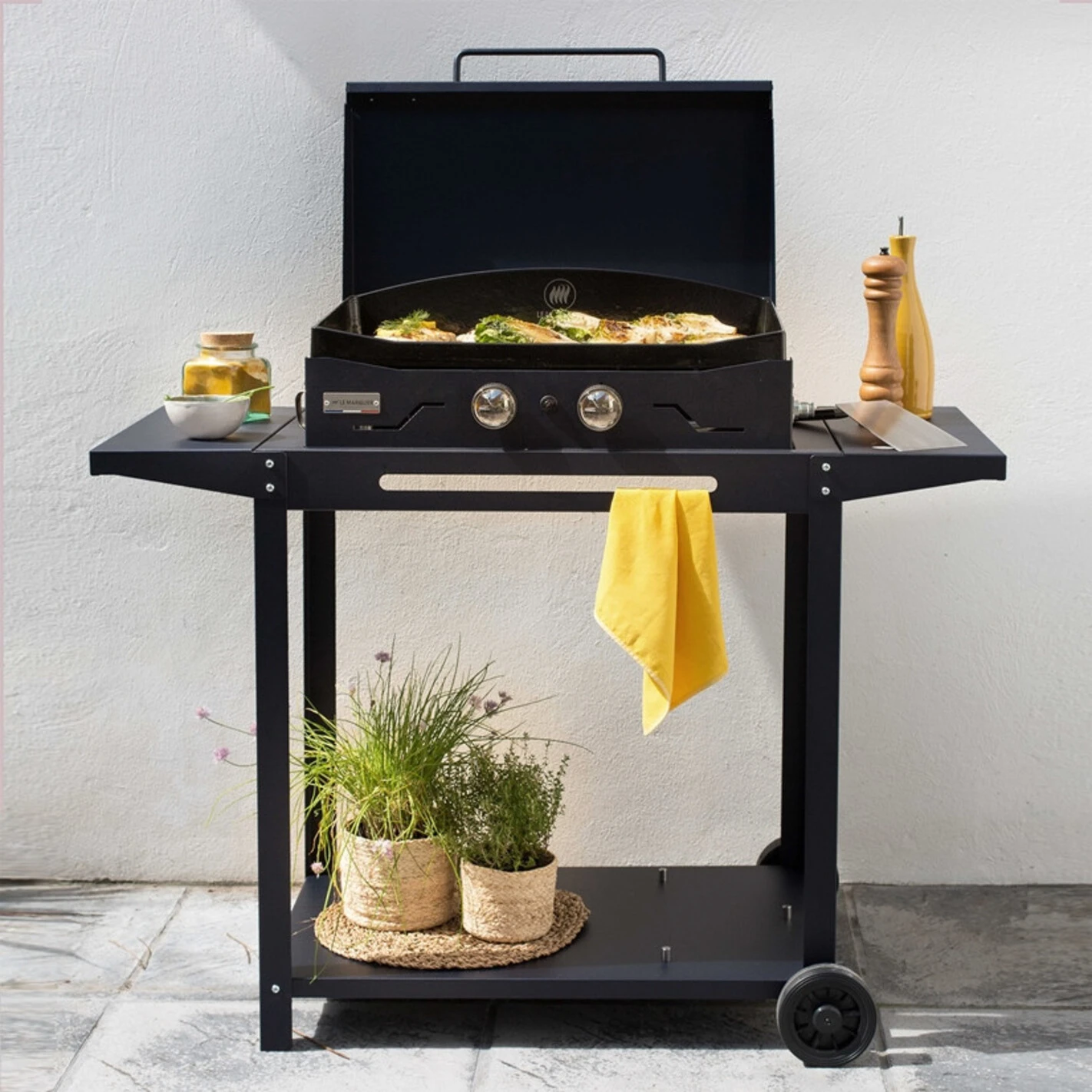 Combo Plancha Gaz Adela Bleu 260 Chariot + Capot - Le Marquier 2 Combo Plancha Gaz Adela Bleu 260 Chariot + Capot - Le Marquier – Image 2