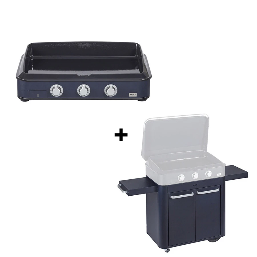 Pack Plancha Gaz Enosign 80 Bleu Navy + Chariot - ENO 1 Pack Plancha Gaz Enosign 80 Bleu Navy + Chariot - ENO