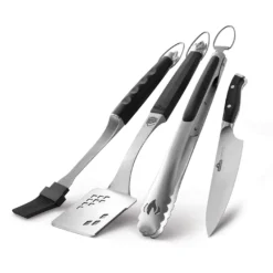 Pince + Couteau + Spatule + Pinceau Premium En Inox - Napoleon*