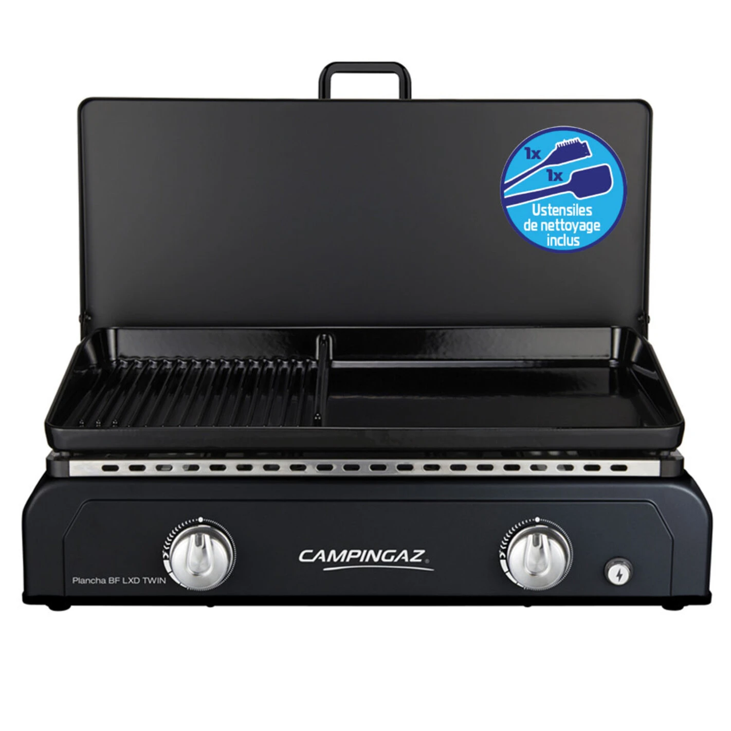 Plancha Gaz Blue Flame LXD Twin + Couvercle - Campingaz 2 Plancha Gaz Blue Flame LXD Twin + Couvercle - Campingaz – Image 2