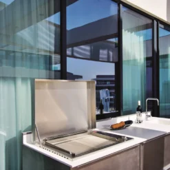 Plancha Gaz Encastrable Oasi 80 Mix Lisse Rainurée - Planet -Weber King Boutique plancha inox gaz oasi 80 mix rainuree lisse planet 8033945789084 4